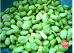 雪菜炒蚕豆的做法图解2
