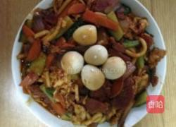 杂菜炒乌冬面的做法图解3