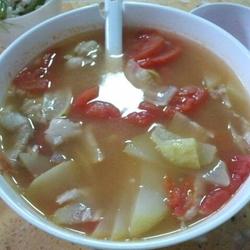西红柿付瓜肉片汤的做法[图]