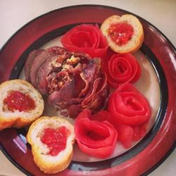 蕃茄玫瑰之烤夹馅猪心的做法[图]