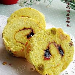 南瓜蜜豆蛋糕卷的做法[图]