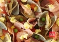 蛤蜊鲜虾奶油烧的做法图解6