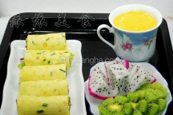 火腿生菜卷蛋饼