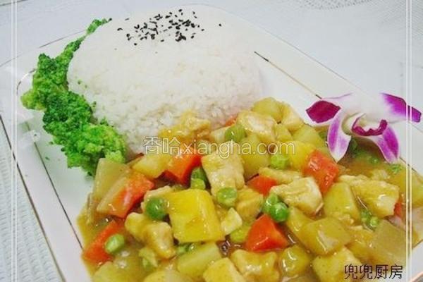 菠萝咖喱鸡饭