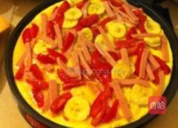 香蕉圣女果香煎火腿鸡蛋饼的做法图解3