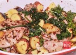 孜然欧芹烤鸡翅配五彩土豆的做法图解6