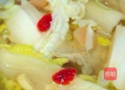 干贝菜心虾皮汤煲的做法图解3