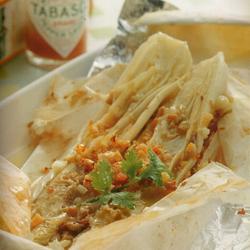 烤箱料理_紙包蔥酥白菜心的做法[图]
