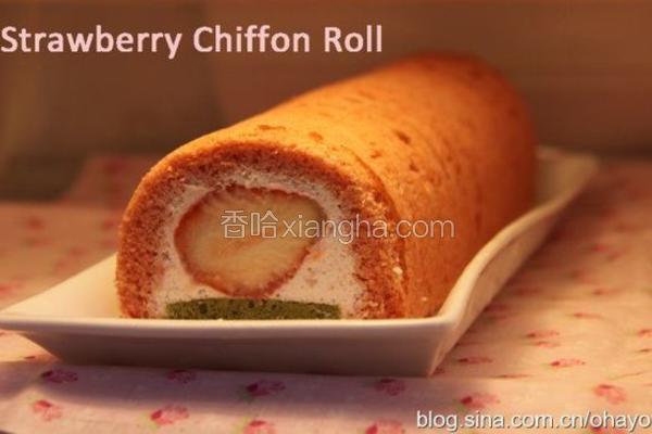 草莓戚风慕斯卷