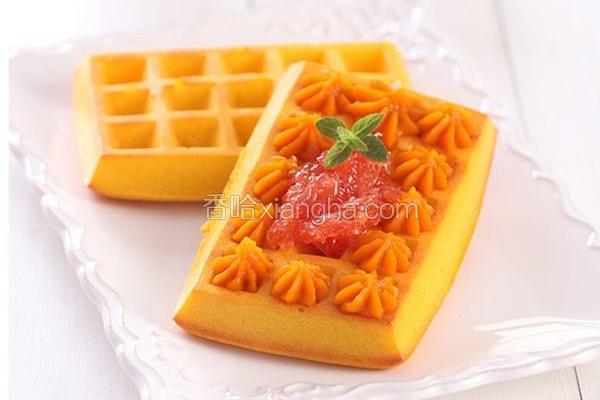 红柚酱南瓜华夫饼