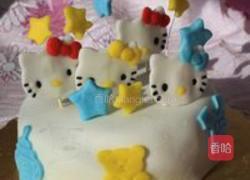 hello kitty翻糖蛋糕与杯子蛋糕的做法图解3