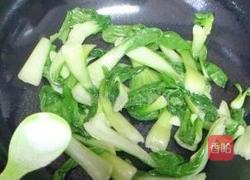 香菇炒油菜的做法图解2