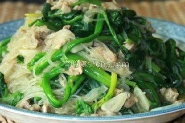 菠菜炒粉丝