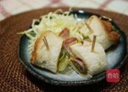 韩式培根三明治卷的做法图解5