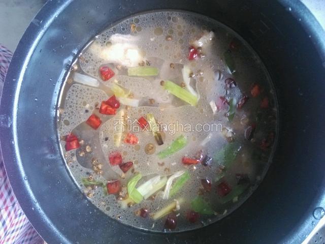 兑水倒入电压力锅中，水的量是高过牛肉的一个关节就行，想多喝汤就多放点儿。电压力锅的按钮按到煲鸭肉的位置就行，大概40分钟，因为牛肉不容易烂，接下来就坐等吃牛肉啦…牛肉好了，就放点胡萝卜进入，在一起煮10分钟就出锅了…