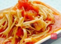 番茄烩金针菇的做法图解11