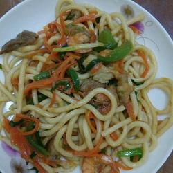 三丝炒乌冬面的做法[图]