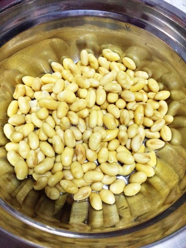 黄豆温水浸泡一小时