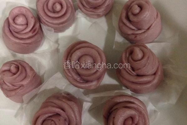 玫瑰花紫薯馒头