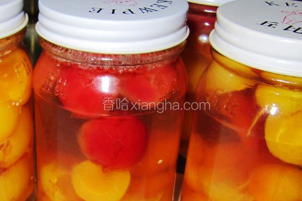 红黄樱桃罐头