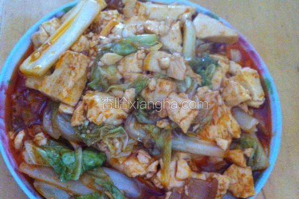 辣白菜烧豆腐
