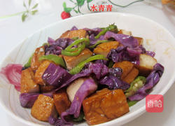 紫包菜炒卤豆腐的做法图解8