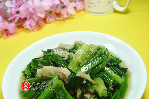 猪肉炒油麦菜