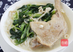 金针油菜鸭腿面的做法图解12