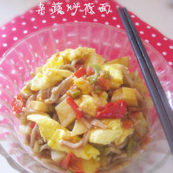 杂蔬炒莜面的做法[图]