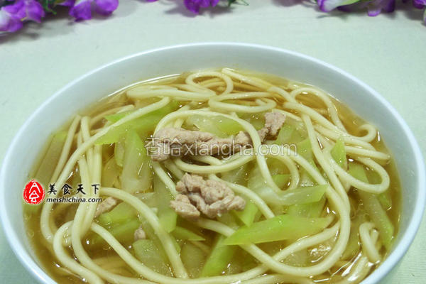 里脊肉夜开花汤面