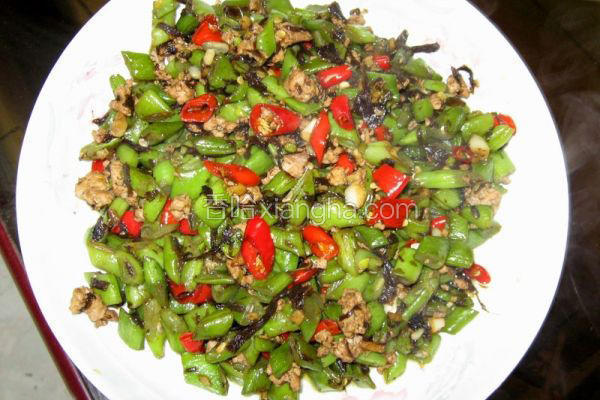 榄菜肉末四季豆
