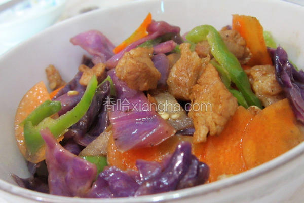 包菜胡萝卜炒肉