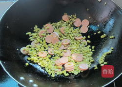 咸豆角炒肉花肠的做法图解4
