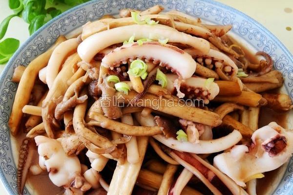 茶树菇炒鱿鱼