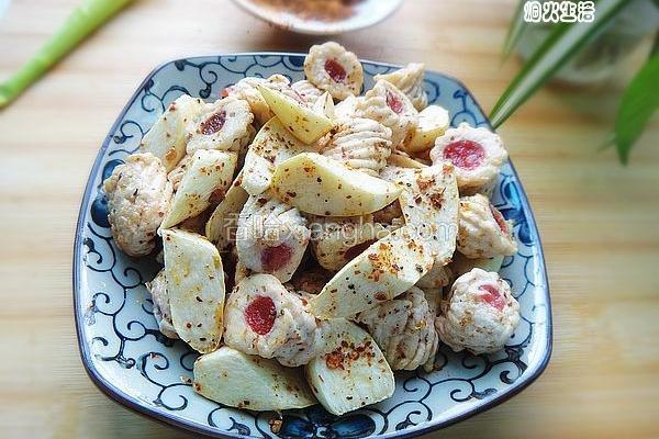 椒盐鱼肉卷茭白