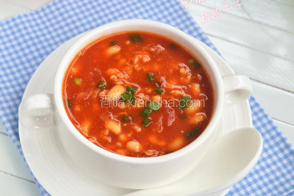 番茄肉沫黄豆羹