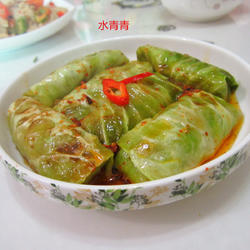 香煎翠绿包菜卷的做法[图]
