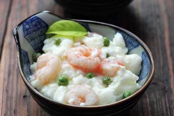 虾仁炒牛奶