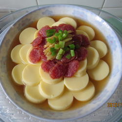 豆腐蒸香肠的做法[图]