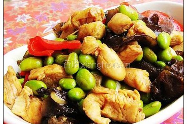 毛豆炒鸡丁