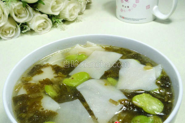雪菜蚕豆片儿汤