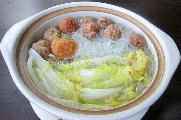 娃娃菜莲藕肉丸汤