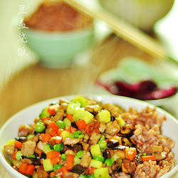 肉丁豌豆盖浇饭的做法[图]