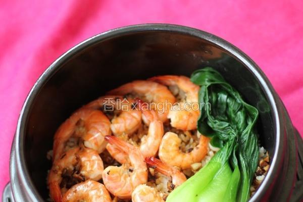 金银蒜鲜虾煲饭