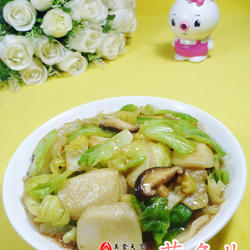 香菇圆白菜炒年糕的做法[图]