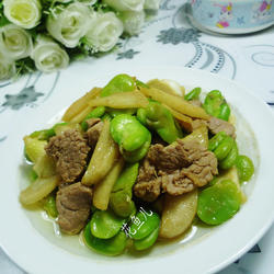 茭白蚕豆炒里脊肉的做法[图]