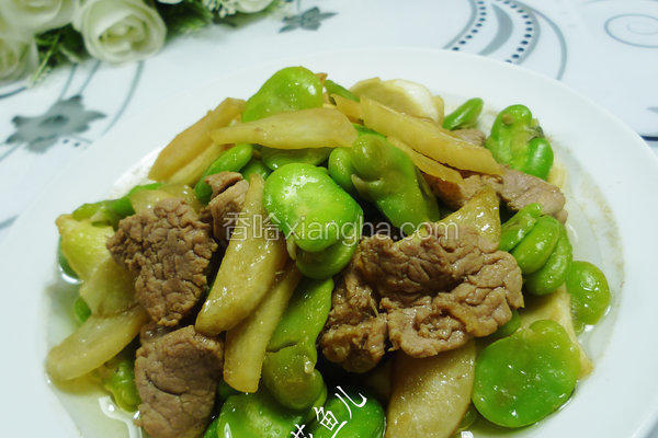 茭白蚕豆炒里脊肉
