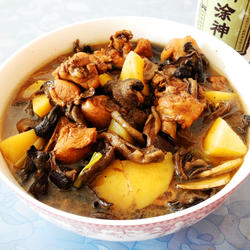 黄菇土豆烧鸡块的做法[图]