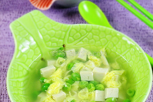 豌豆豆腐蛋花汤