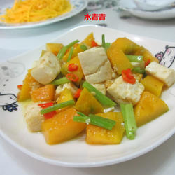 嫩豆腐配南瓜丁的做法[图]